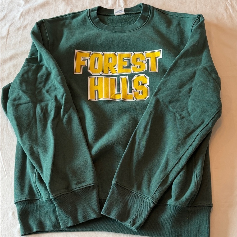 J. Crew Forest Green Sweatshirt with Yellow Graphic